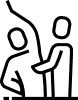 Here's a short alt tag for the image: `Two figures, one handing something to the other`